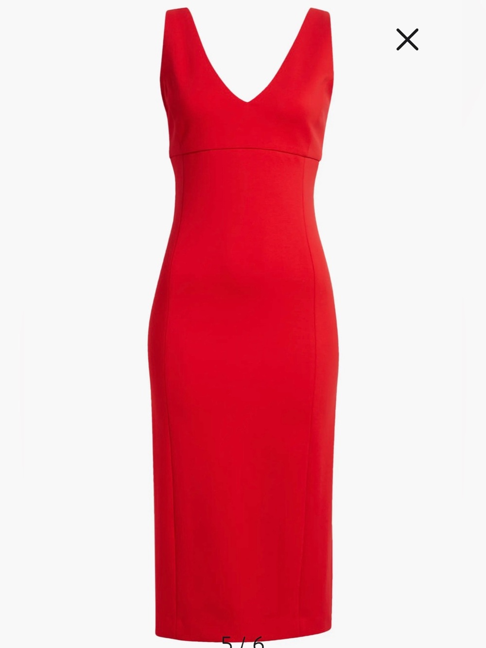 SPANX Red SPANXshape Ponte V-Neck Sleeveless Midi Dress Small S NEW NWT